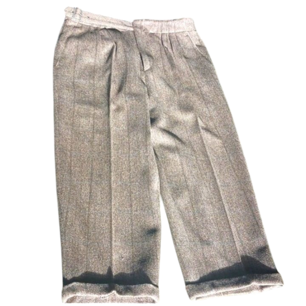 Zanella Pure Wool Pants,32, Brown & Multicolor Threading.